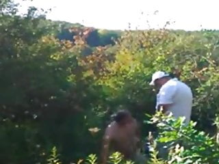 Stepdaddies Having Fun In The Bushes Near The Beach free video