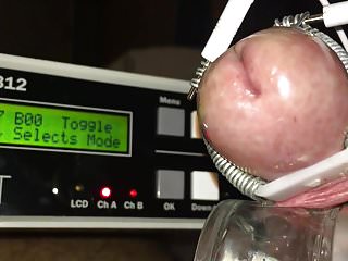 Cockhead Estim Electro With Slow Motion Cumshot free video