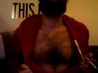Hot Hairy Bearded French Man In Hoodie Cums On Cam free video