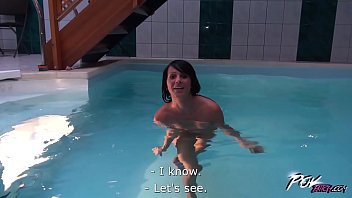 Brunette With Flat Chest Pounded In A Public Pool Pov free video