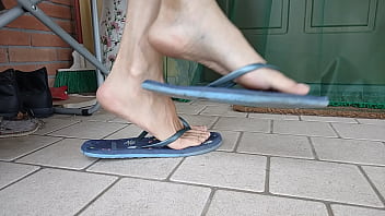 Dangling And Shoeplay With Female Flip Flops And Sandals free video