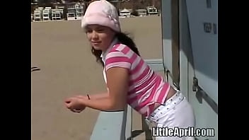 Sweet Teen Little April's Beach Walk And Holiday free video