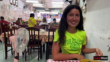 Katty West Has Lunch In An Asian Cafe Without Panties And Flashes Her Pussy On Public free video