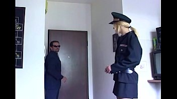 Blonde In Uniform Fucking In Black Stockings free video