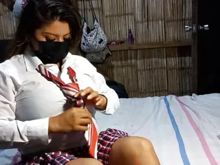 Student From Lima Peru Masturbates With A Thick Dildo Until Leaving Her Asshole Wide Open free video